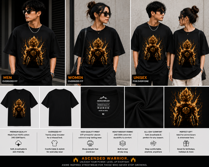 Ascended Warrior Oversized T-Shirt | Anime Inspired Streetwear Graphic Tee