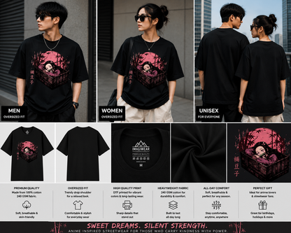 Nezuko Kamado Wooden Box | Oversized Unisex Demon Slayer T-Shirt