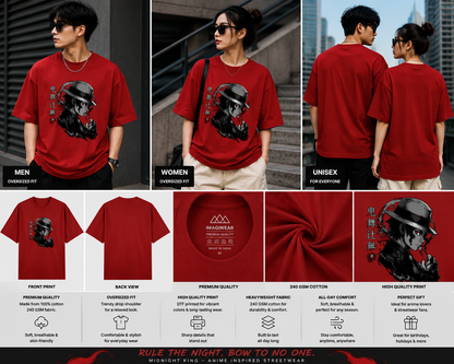 Kibutsuji Muzan Shadow Portrait | Oversized Unisex Demon Slayer T-Shirt