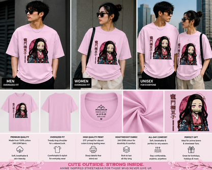 Blossom Guardian Oversized T-Shirt | Anime Inspired Streetwear Graphic Tee
