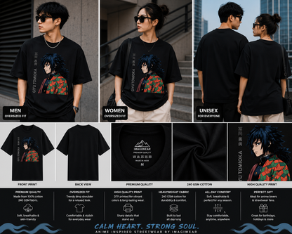Giyu Tomioka Water Hashira | Oversized Unisex Demon Slayer T-Shirt