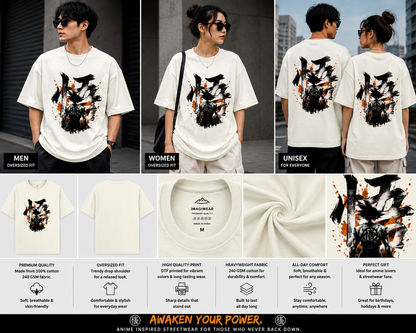 Son Goku Japanese Calligraphy | Oversized Unisex Dragon Ball T-Shirt