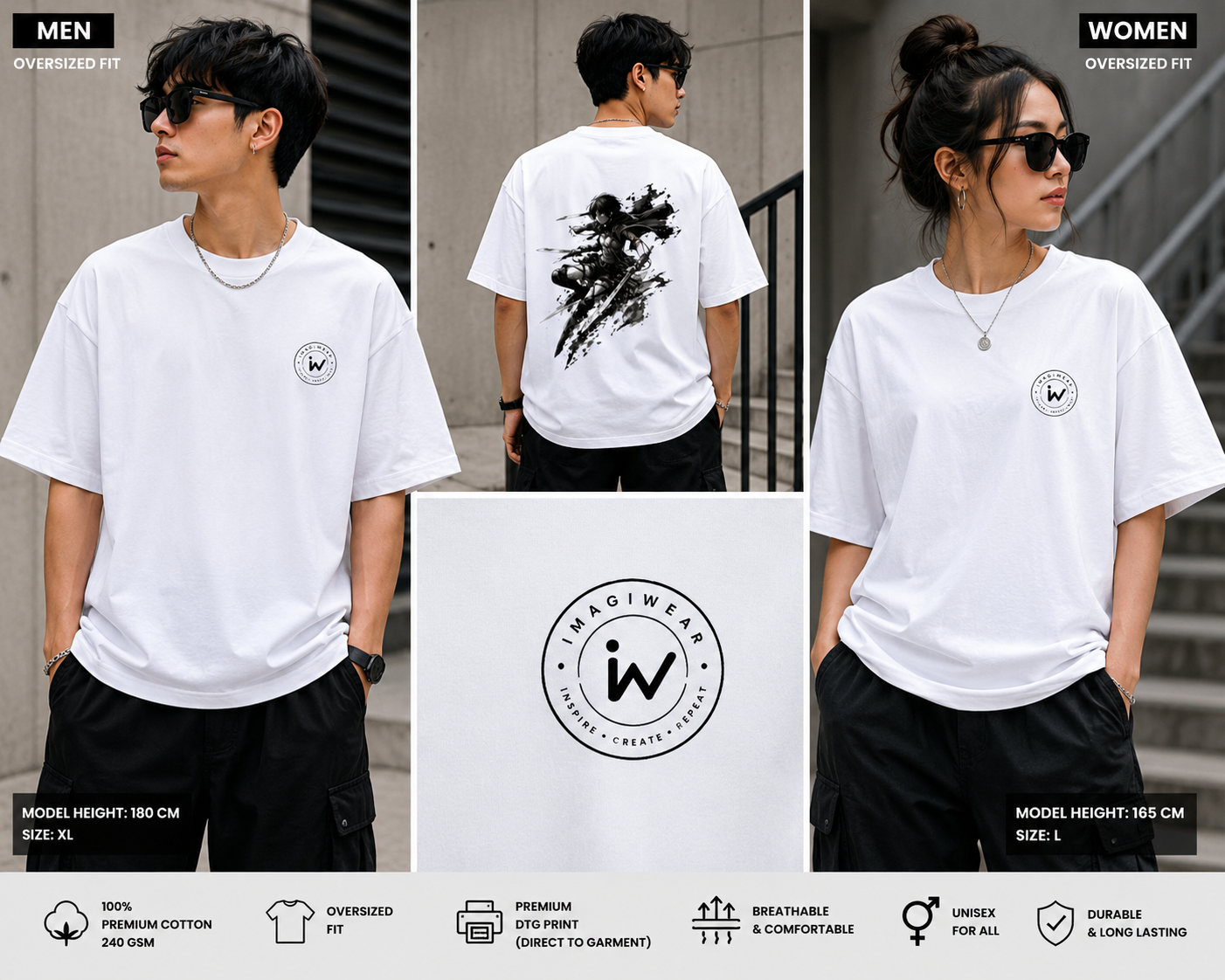 Shadow Warrior Oversized T-Shirt | Anime Inspired Back Print Streetwear Tee