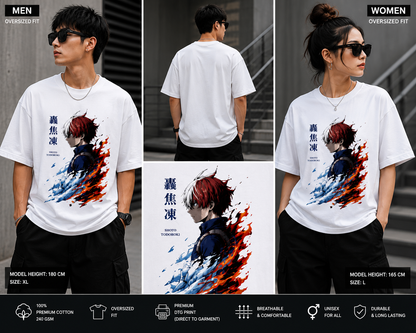 Dual Elements Oversized T-Shirt | Anime Inspired Streetwear Graphic Tee