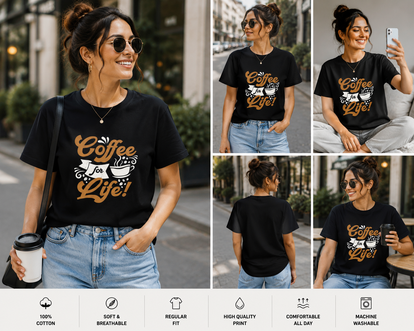 Coffee For Life Women's Classic T-Shirt | Coffee Lover Graphic Tee