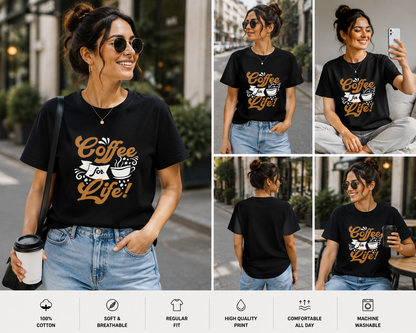 Coffee For Life Women's Classic T-Shirt | Coffee Lover Graphic Tee