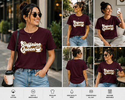 Caffeine Queen Women's Classic T-Shirt | Coffee Lover Graphic Tee