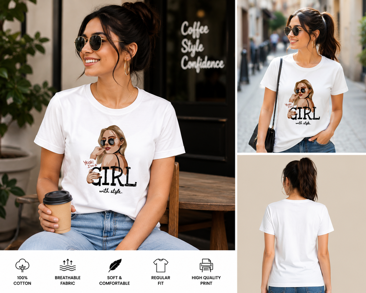 Yeah, I'm a Girl With Style – Women's Classic Graphic T-Shirt
