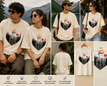 Off Grid Adventure Oversized Unisex T-Shirt – Nature Explorer Graphic Tee