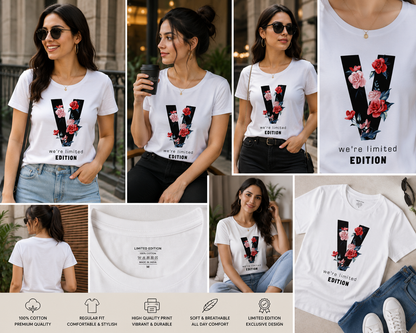 Limited Edition Floral V Women's Classic T-Shirt – Elegant Graphic Tee