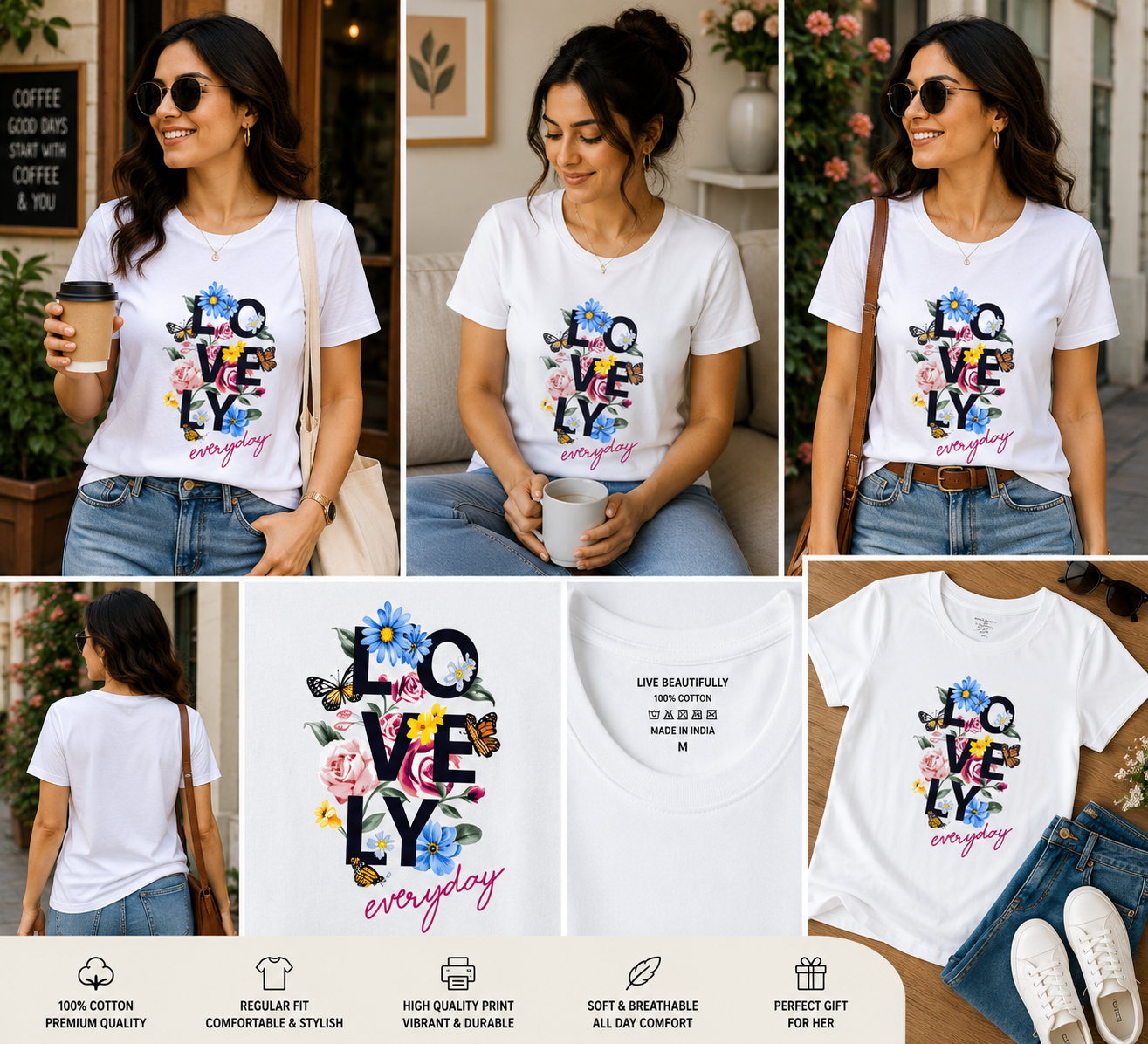 Love Lily Everyday Women's Classic T-Shirt – Floral Typography Graphic Tee
