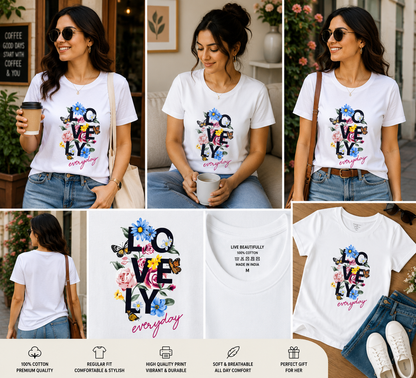Love Lily Everyday Women's Classic T-Shirt – Floral Typography Graphic Tee