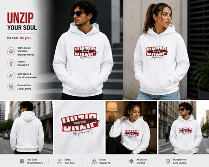 Unzip Your Soul Unisex Hoodie – Minimalist Streetwear Graphic Hoodie