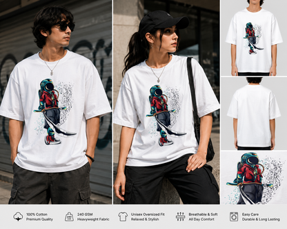 Astronaut Ronin Unisex Oversized T-Shirt – Space Samurai Graphic Tee
