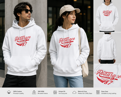 Road Race 87 Unisex Premium Hoodie – Vintage Racing Graphic Hoodie