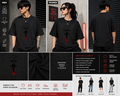 Alchemy Crest Oversized T-Shirt | Anime Inspired Streetwear Graphic Tee
