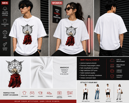 Fullmetal Alchemist: Brotherhood Edward Elric Oversized T-Shirt | Flamel Symbol Anime Graphic Tee