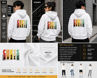 Chess Strategy Regular Fit Hoodie | Vintage Chess Graphic Hoodie