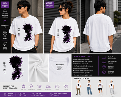 Hunter × Hunter Killua Zoldyck Assassin Family Oversized T-Shirt | Anime Graphic Tee | Hunter × Hunter Streetwear