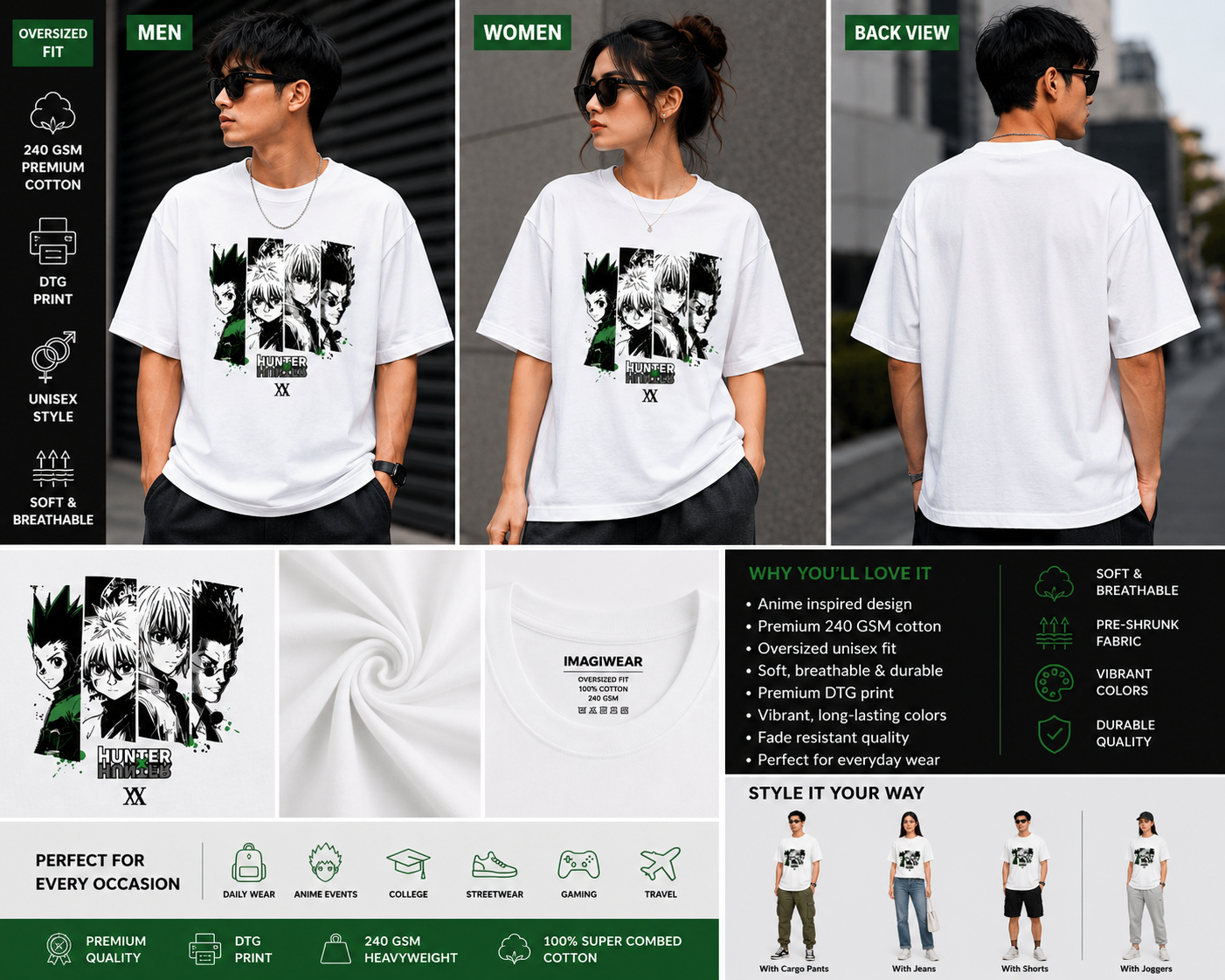Elite Hunters Oversized T-Shirt | Anime Inspired Streetwear Graphic Tee
