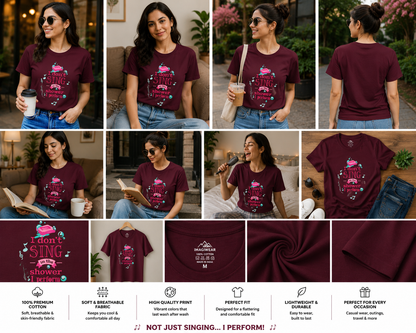 I Don't Sing in the Shower, I Perform Women's Classic T-Shirt | Funny Music Lover Graphic Tee