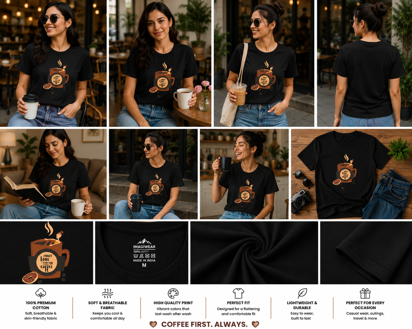 Forget Love, I'd Rather Fall in Coffee Women's Classic T-Shirt | Funny Coffee Lover Graphic Tee