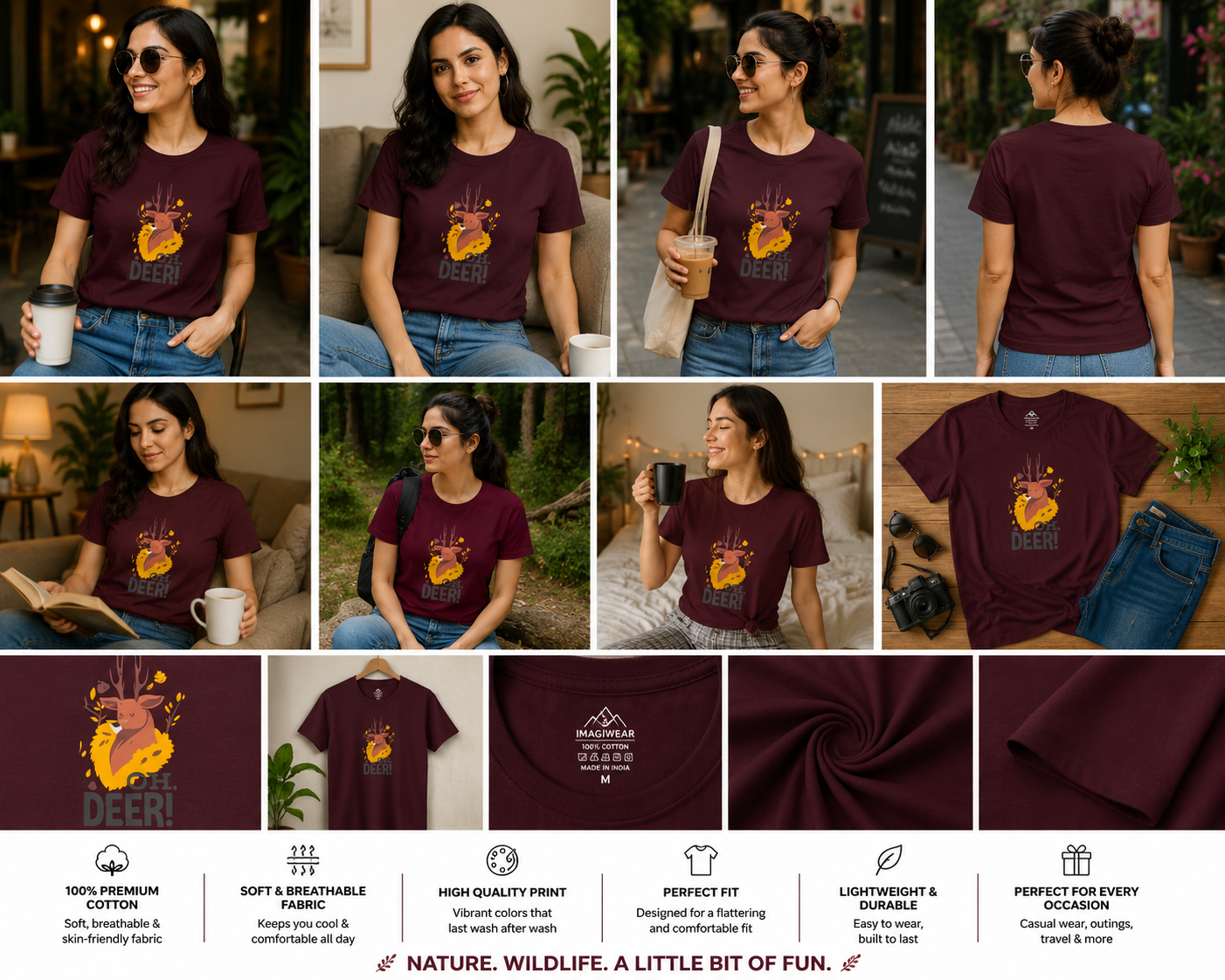 Oh Deer! Women's Classic T-Shirt | Cute Deer Graphic Nature Tee