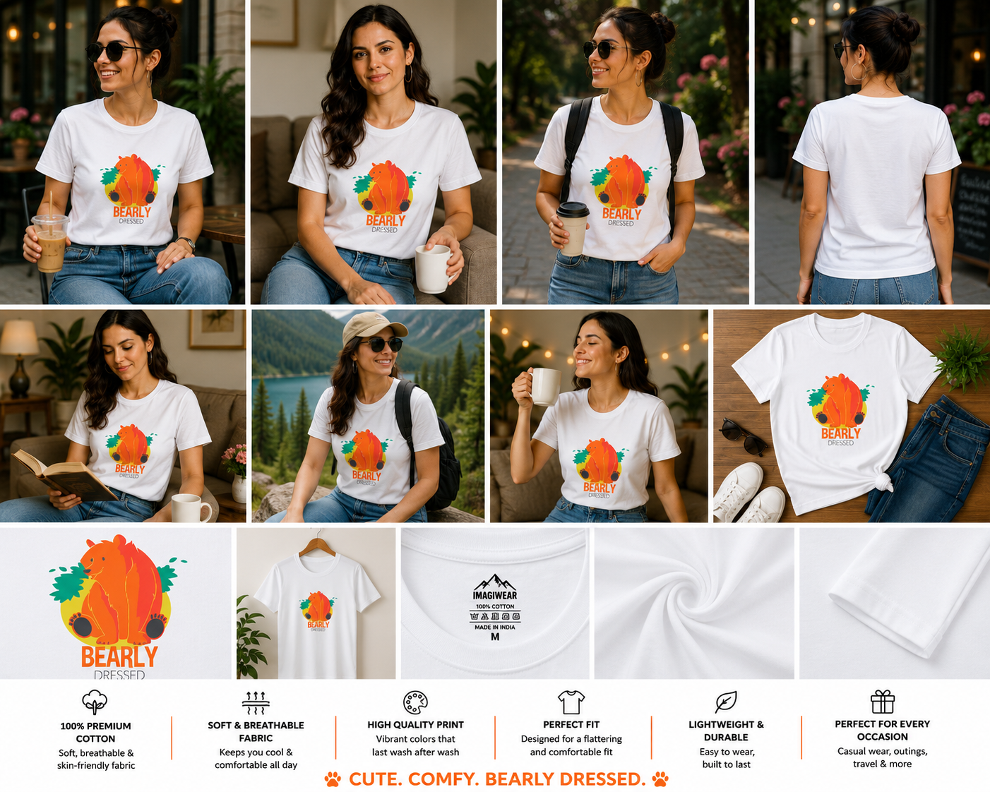 Bearly Dressed Women's Classic T-Shirt | Funny Bear Graphic Tee