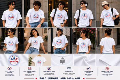 American Leaf Graphic Oversized T-Shirt – Unisex Streetwear Tee
