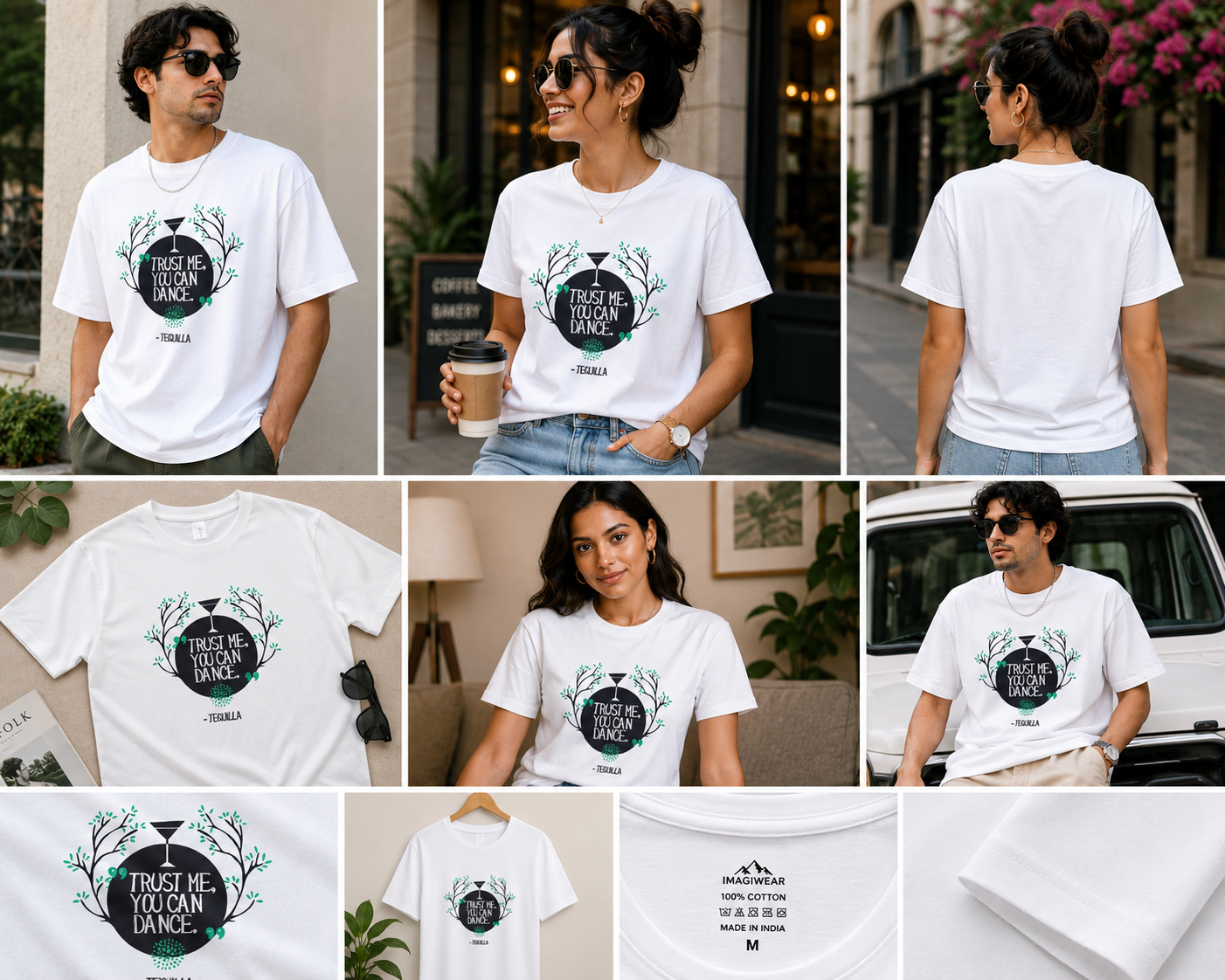 Trust Me, You Can Dance Oversized T-Shirt | Funny Tequila Quote Unisex Graphic Tee