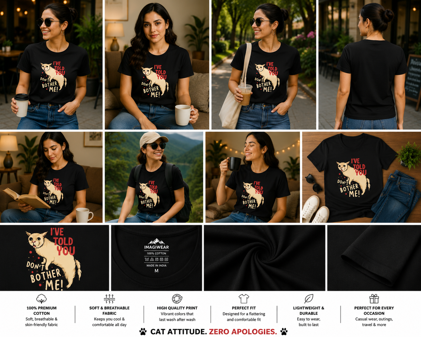I've Told You, Don't Bother Me! Women's Classic T-Shirt | Funny Cat Attitude Graphic Tee