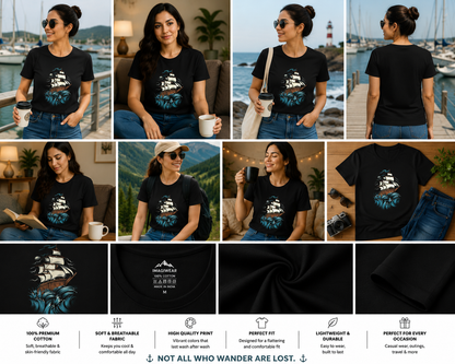 Stormy Seas Sailing Ship Women's Classic T-Shirt | Nautical Ocean Adventure Graphic Tee