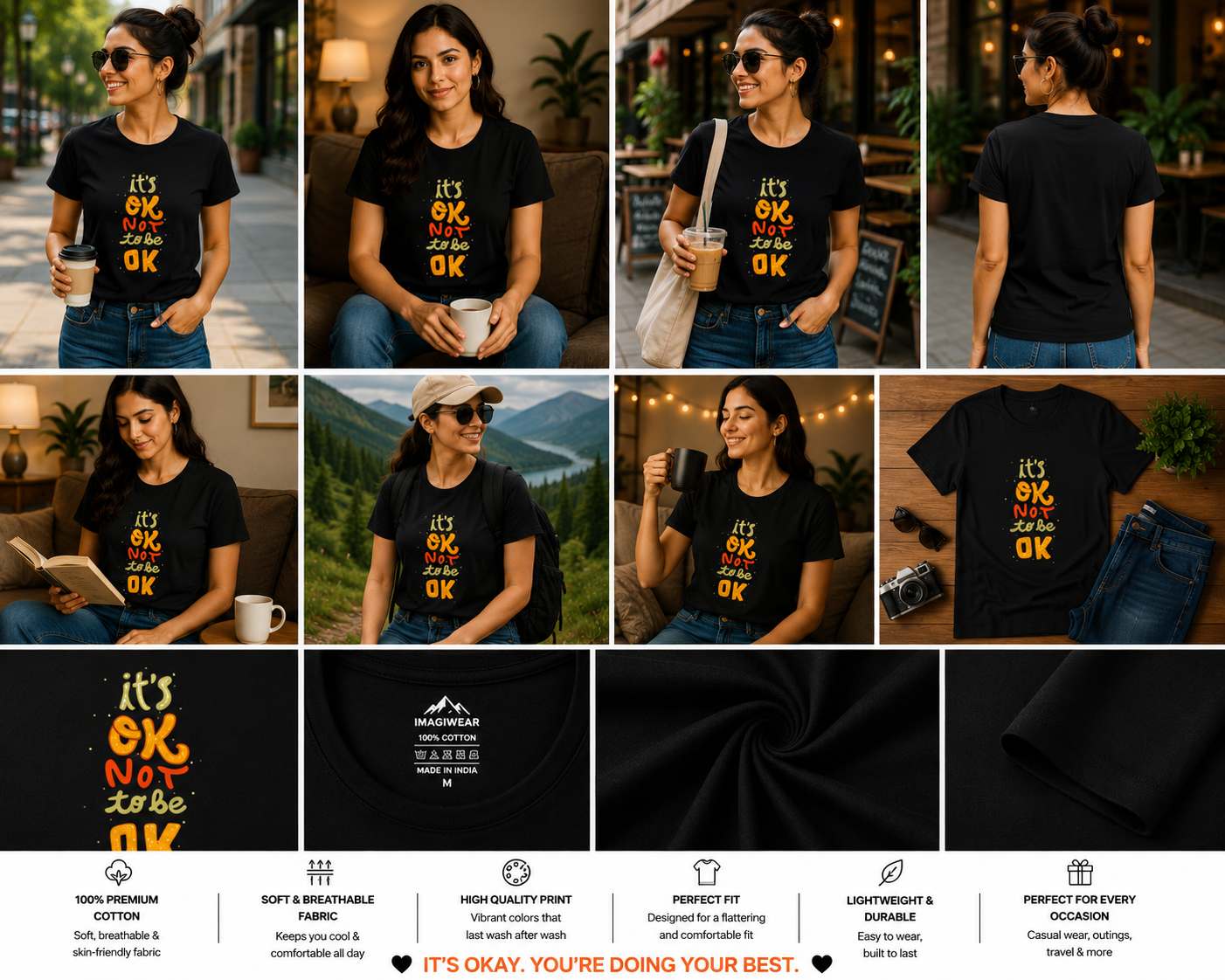 It's OK Not to Be OK Women's Classic T-Shirt | Mental Wellness Inspirational Graphic Tee