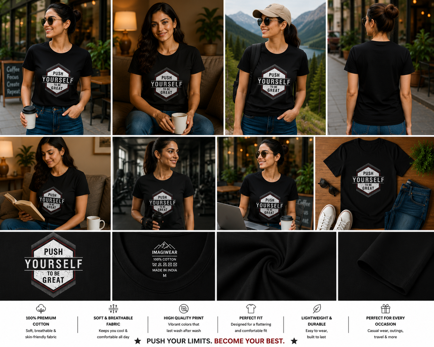 Push Yourself to Be Great Women's Classic T-Shirt | Motivational Graphic Tee