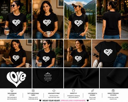 Love Heart Women's Classic T-Shirt | Minimalist Love Graphic Tee