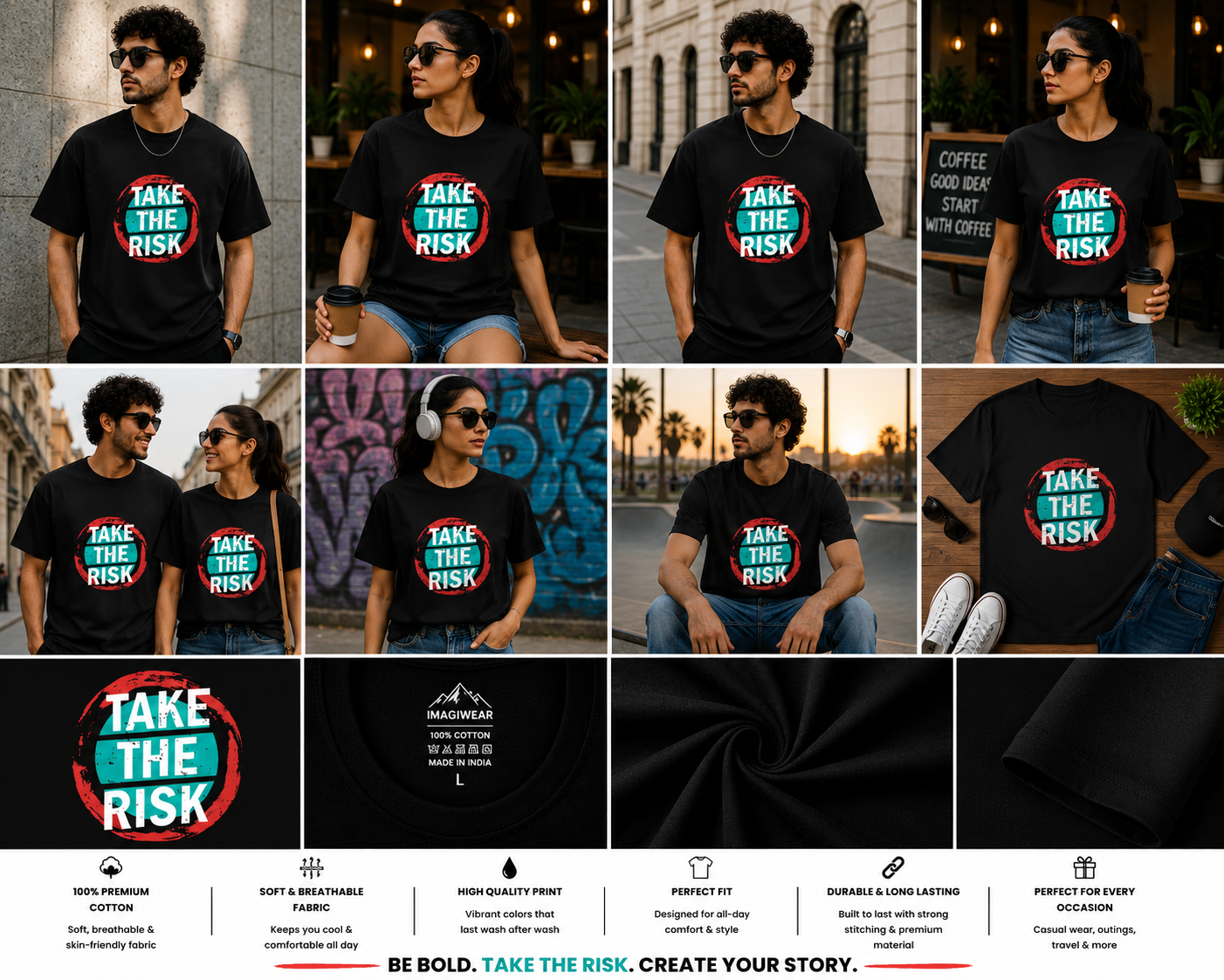 Take The Risk Women's Classic T-Shirt | Motivational Graphic Tee for Women