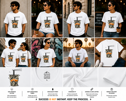 Success Is Not Instant Oversized T-Shirt | Motivational Success Graphic Unisex Tee