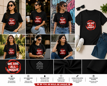 We Are All Unique Women's Graphic T-Shirt | Inspirational Self-Love Tee