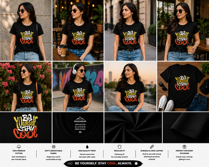 Be Yourself Stay Cool Women's Classic T-Shirt | Motivational Typography Graphic Tee