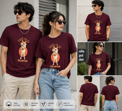 Born To Be Talented Women’s Graphic T-Shirt – Cute Cat Printed Tee