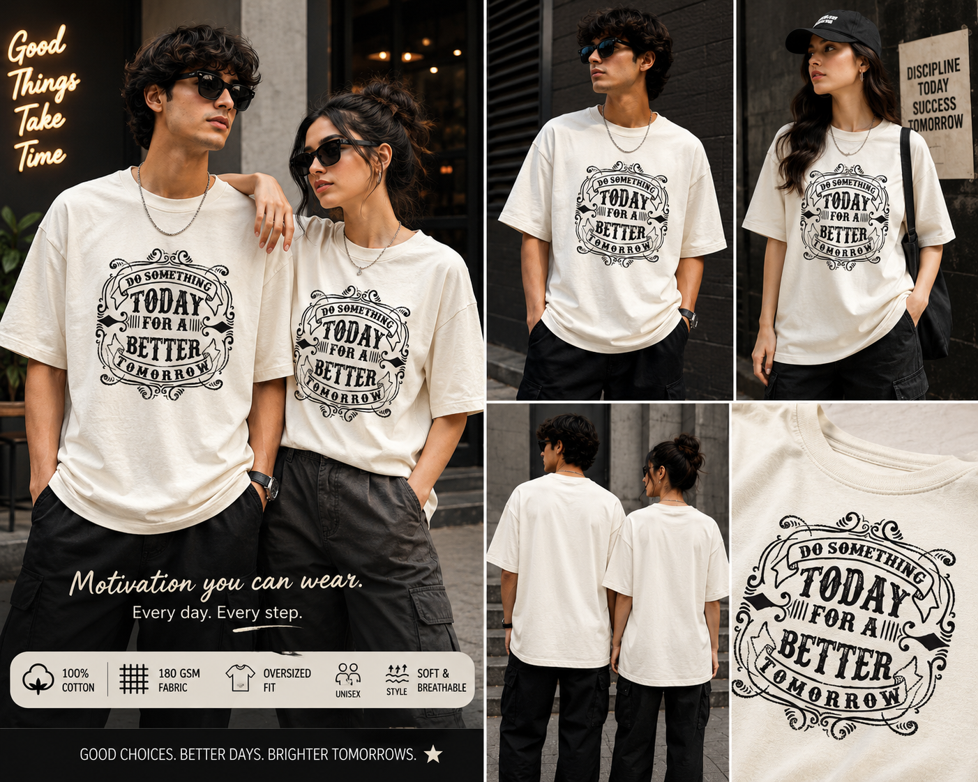 Do Something Today Oversized Unisex T-Shirt – Motivational Vintage Graphic Tee