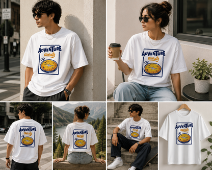 Adventure Awaits Oversized T-Shirt – Unisex Heavyweight Graphic Tee