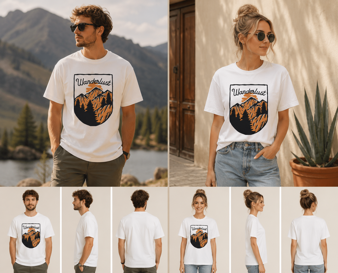 Wanderlust Mountain Graphic Oversized T-Shirt – Unisex Heavyweight Cotton Tee