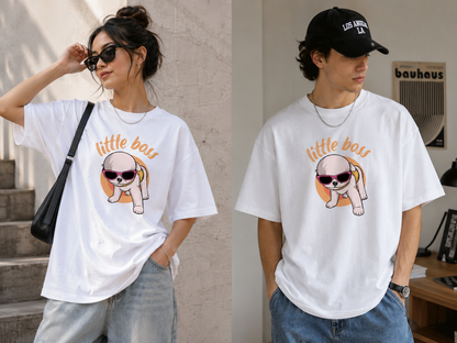 Little Boss Puppy Oversized T-Shirt – Cute Dog Graphic Unisex Tee