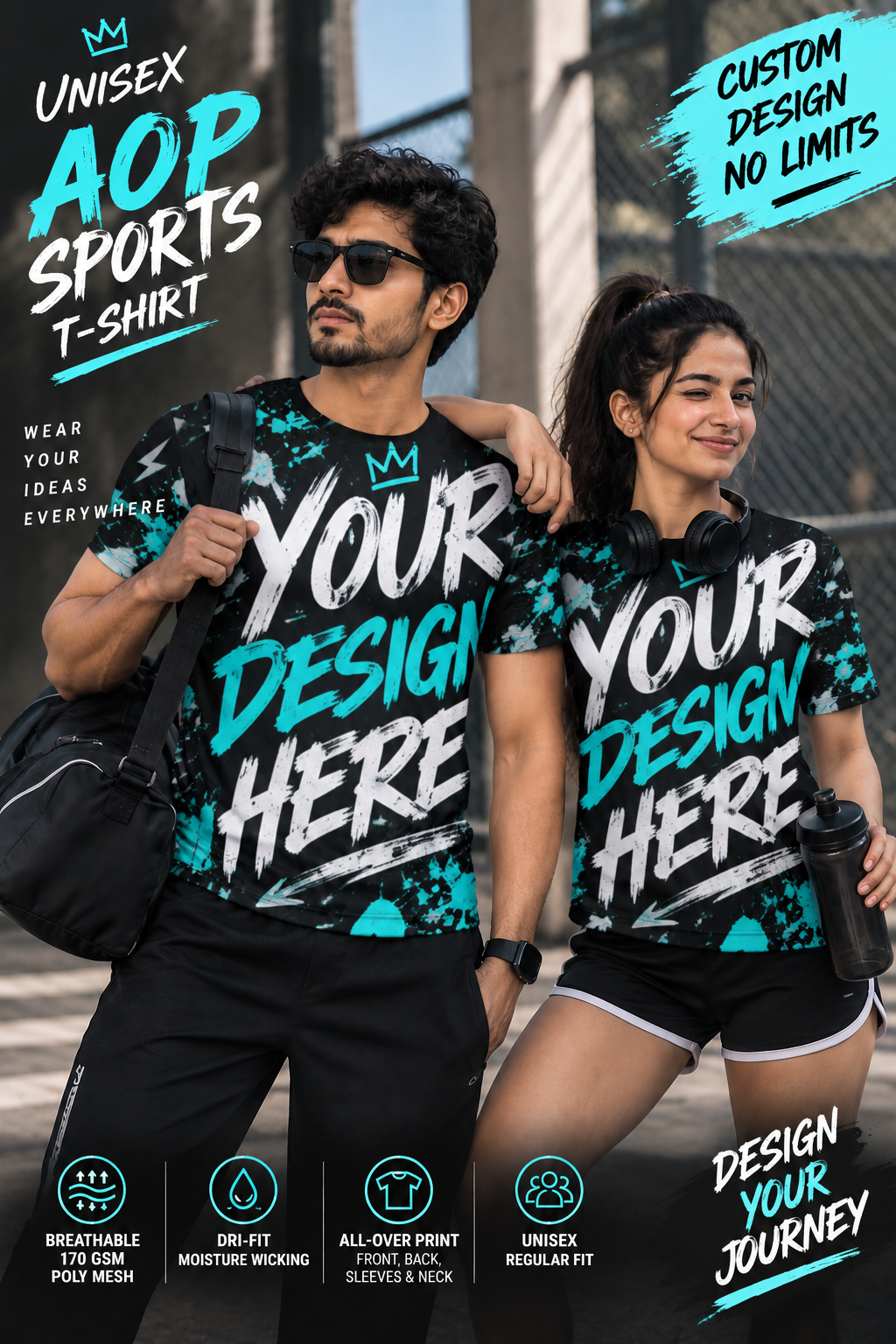 Custom Unisex AOP Sports T-Shirt