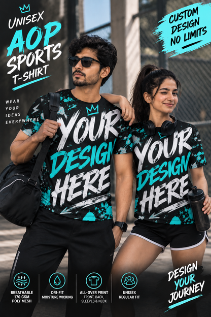 Custom Unisex AOP Sports T-Shirt