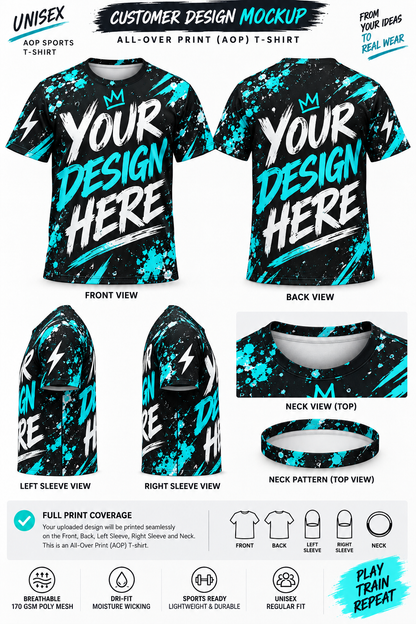 Custom Unisex AOP Sports T-Shirt