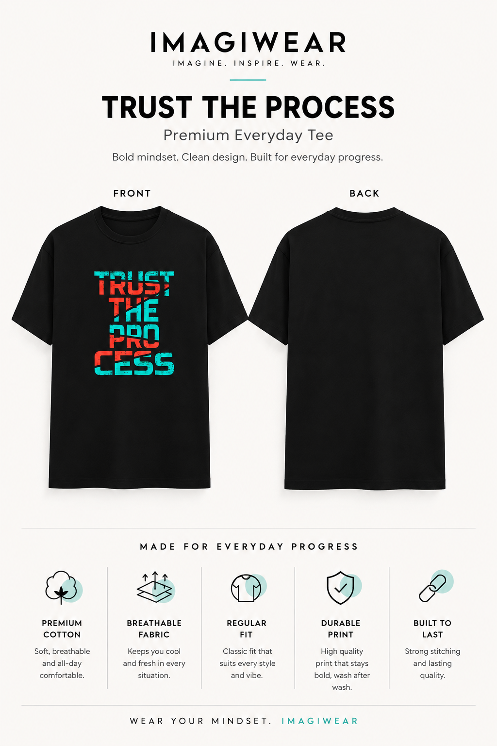 Trust The Process Graphic T-Shirt | Regular Fit Tee