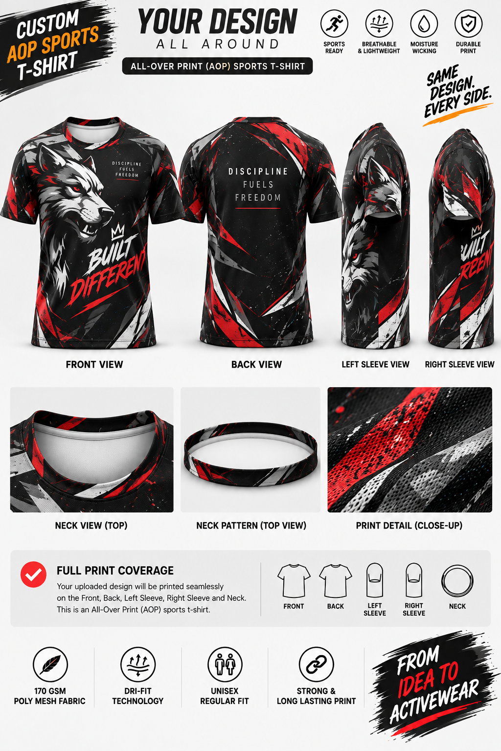 Custom Unisex AOP Sports T-Shirt