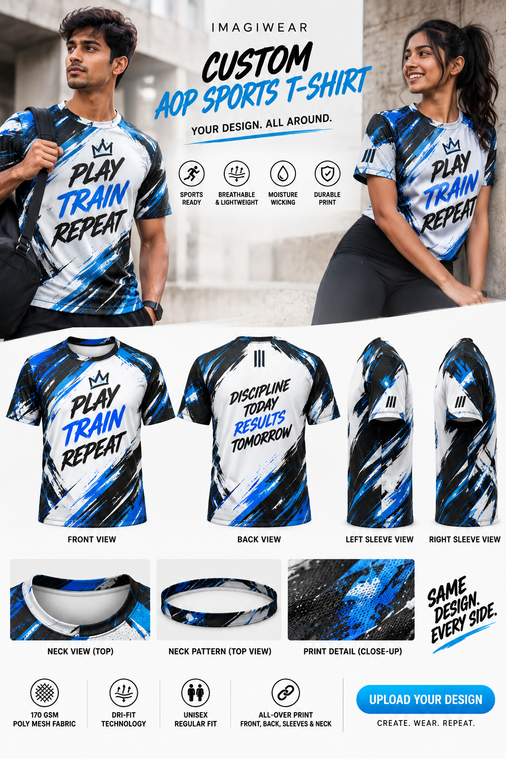 Custom Unisex AOP Sports T-Shirt